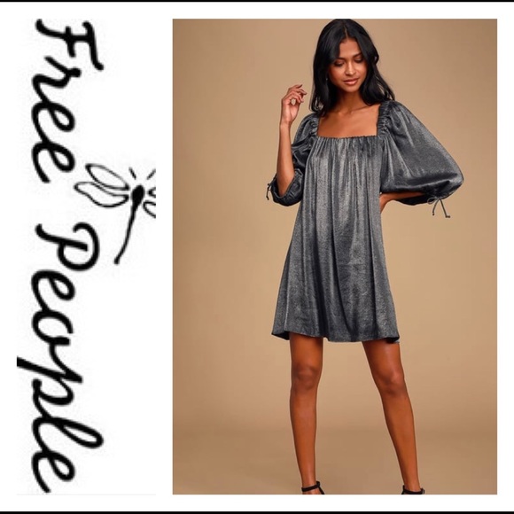 Free People Dresses & Skirts - FREE PEOPLE METALLIC SHIFF DRESS